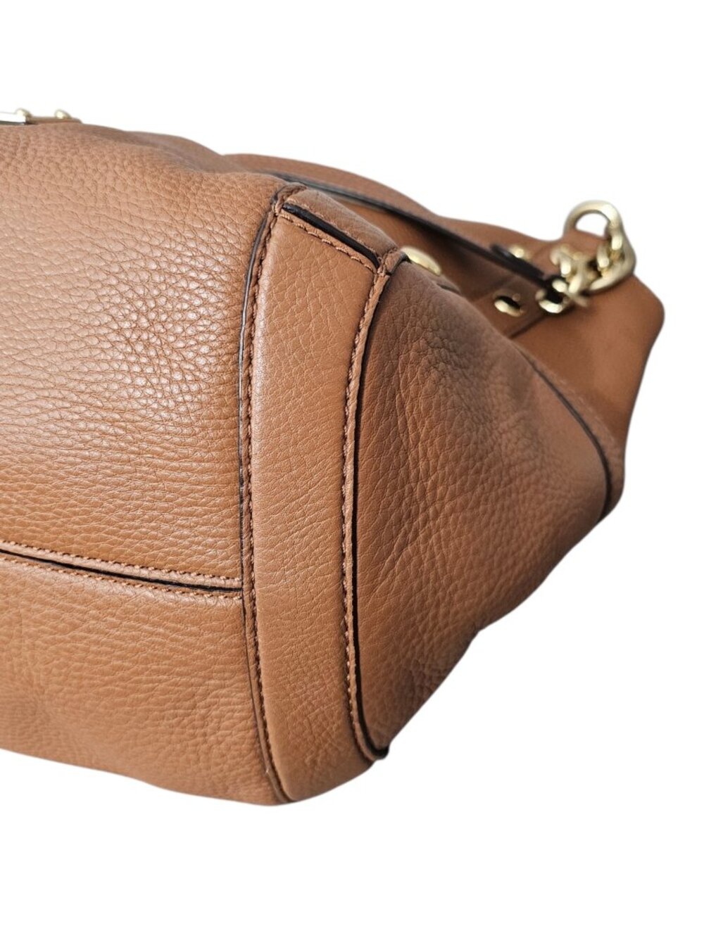 Michael Kors Delancy Studded Pebbled Leather Chain Hobo Shoulder Bag Tote COA - Picture 8 of 16